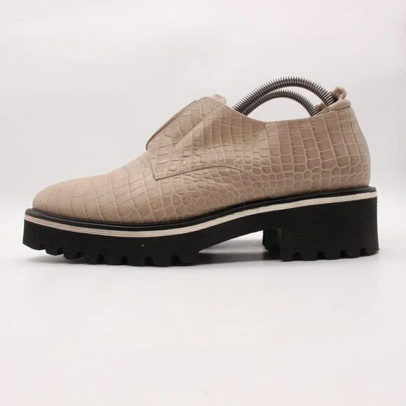 M. Gemi The Gianna Taupe Women's Size EU 41 Croco Printed Leather Slip On - Picture 4 of 10